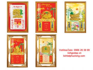 Lịch gỗ phù điêu khung tranh 3D nhựa